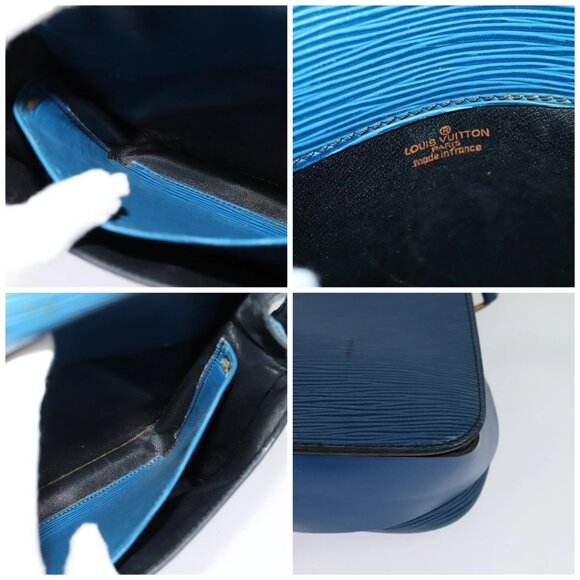 LOUIS VUITTON Epi Cartouchiere MM Shoulder Bag Blue - Picture 12 of 15